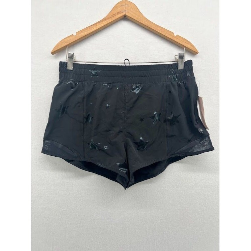 Altar'd State Women's Athletic Shorts Black Star‎ Graphics Size Large NWT
